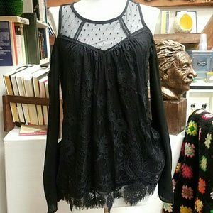 Black lacy blouse